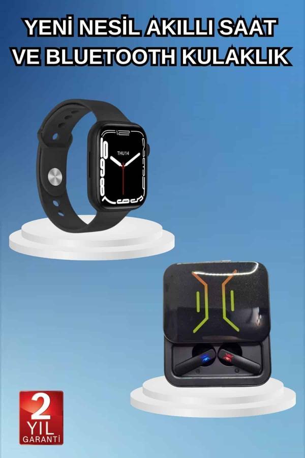 Bluetooth Bağlantılı Kablosuz Kulaklık ve Yeni Nesil Akıllı Saat 5.0 Bluetooth - Image 1
