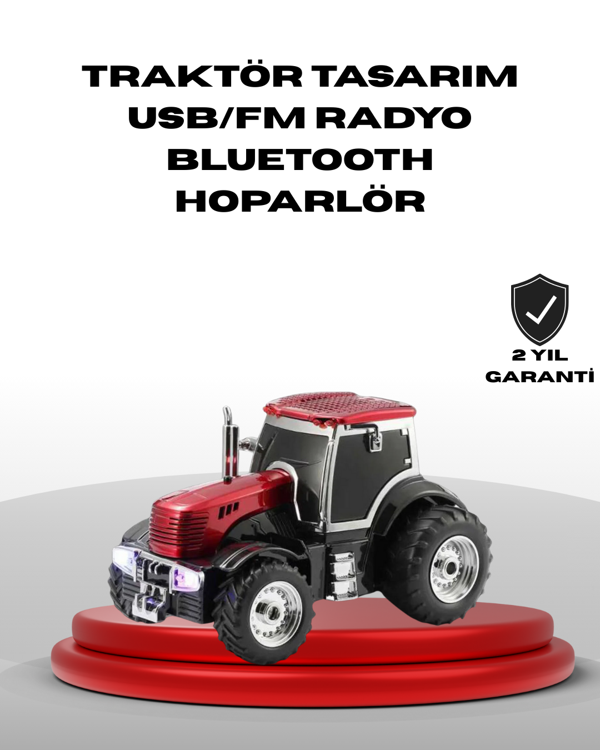 Traktör Tasarımlı Bluetooth Hoparlör USB TF AUX FM Radyo - Image 1