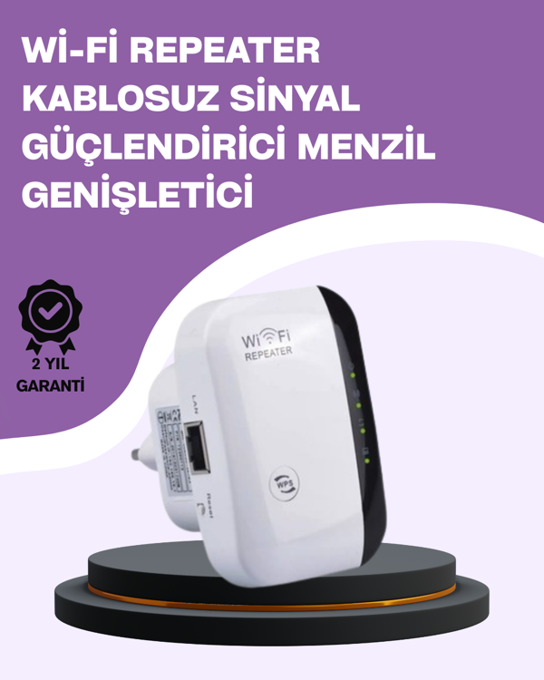 300 Mbps Kablosuz WiFi Menzil Genişletici – Repeater & AP Modu - Image 1