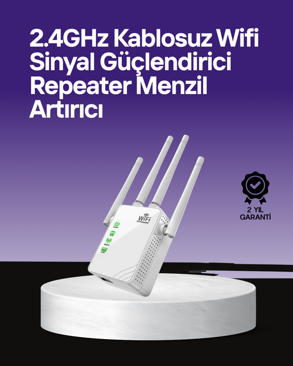 WPS Destekli 2.4GHz + 5GHz WiFi Sinyal Güçlendirici - Image 1