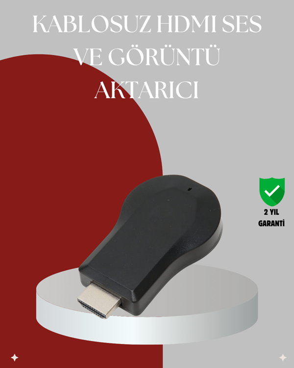 AirPlay ve DLNA Destekli Kablosuz HDMI Ekran Paylaşım Cihazı - Image 1