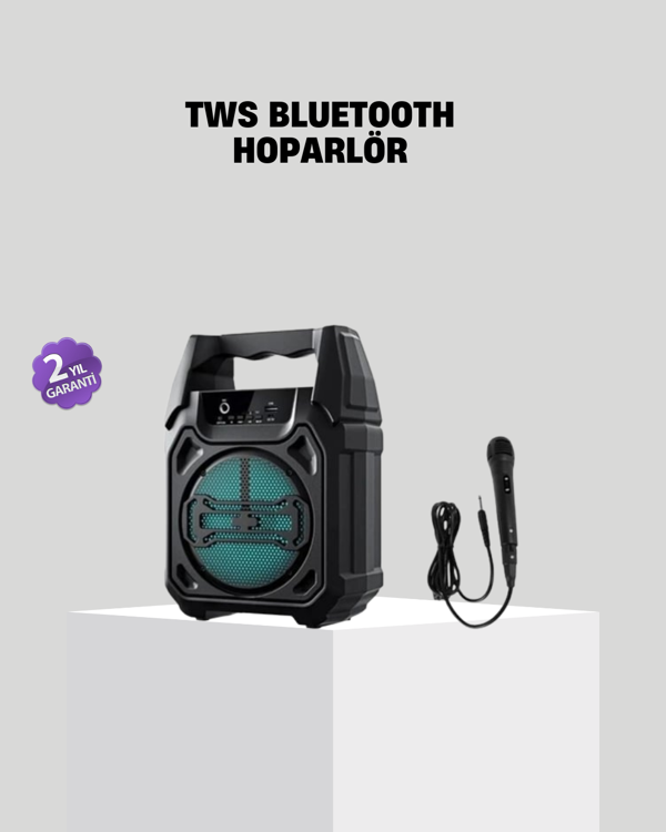 6.5 İnç Bluetooth Hoparlör Mikrofonlu Taşınabilir Karaoke ve Parti Sistemi - Image 1
