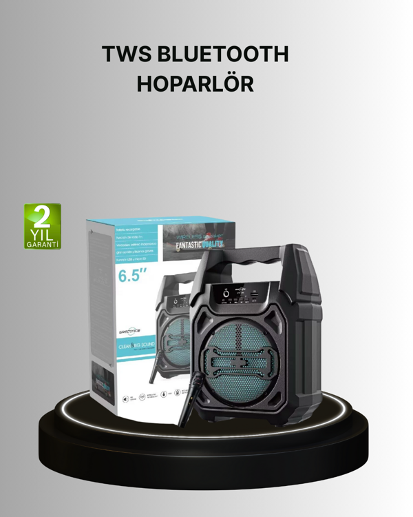 15W Güçlü Ses Çıkışlı Bluetooth Hoparlör FM Radyo ve Mikrofon Destekli - Image 1
