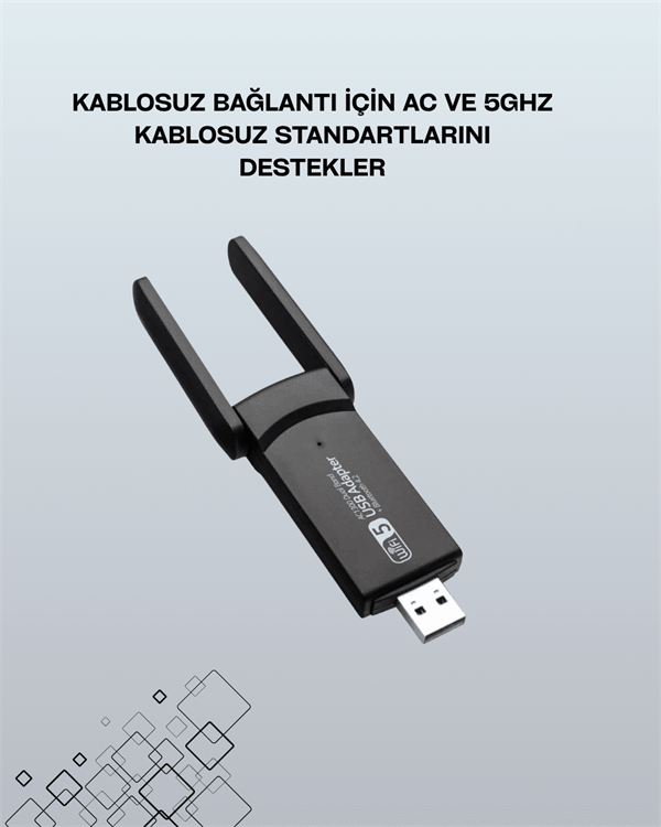 USB WiFi Adaptör – 1200 Mbps Hız - Image 1