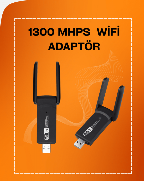 Tak-Çalıştır Özellikli Çift Bant WiFi Adaptör – 1200 Mbps - Image 1