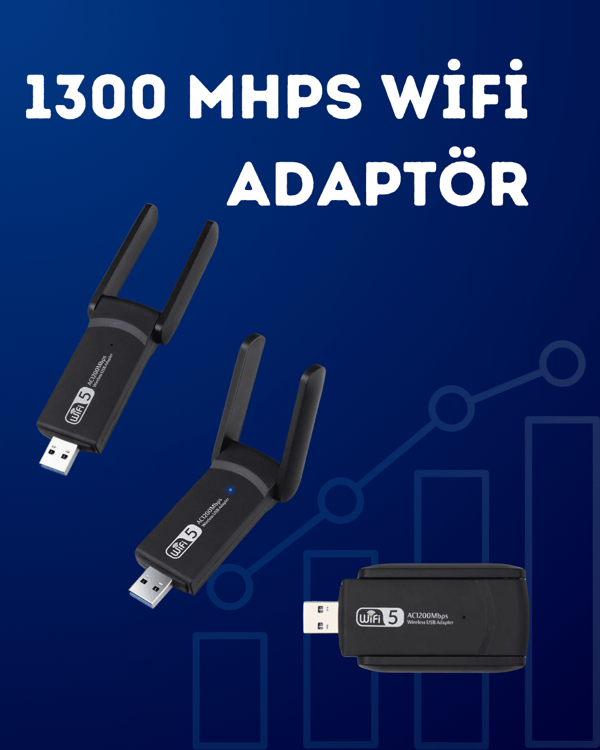 USB WiFi Adaptör – 1200 Mbps Hız - Image 1