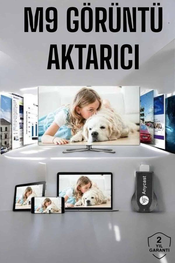 M9 Plus Kablosuz Görüntü+Ses Aktarıcı HDMI TV - Image 1