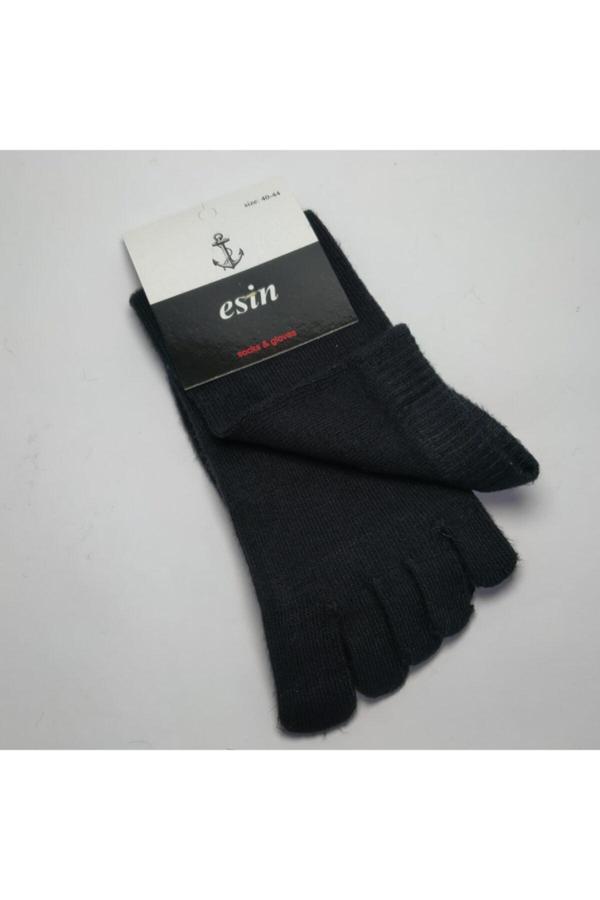 Erkek Viskon, Dikişsiz, Parmaklı Çorap. Koku Ve Mantar Önler 180 Siyah - Image 1