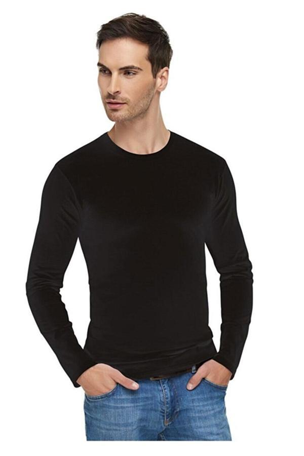 Erkek Uzun Kol Fanila Sıfıryaka Elastan Pamuklu Atlet - Image 1