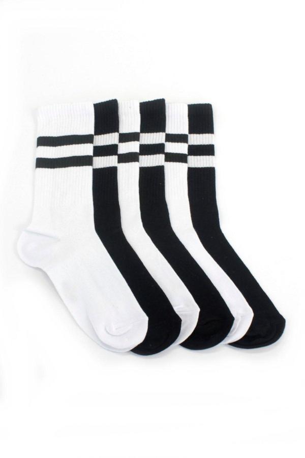 6lı Erkek Unisex Çizgili Soket Çorap Pamuklu Tenis Ekonomik Spor - Image 1