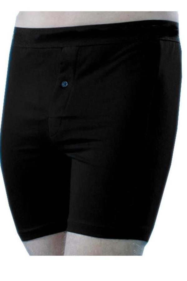 5li Erkek Düğmeli Likralı Uzun Paçalı Boxer Berrak   - Image 1