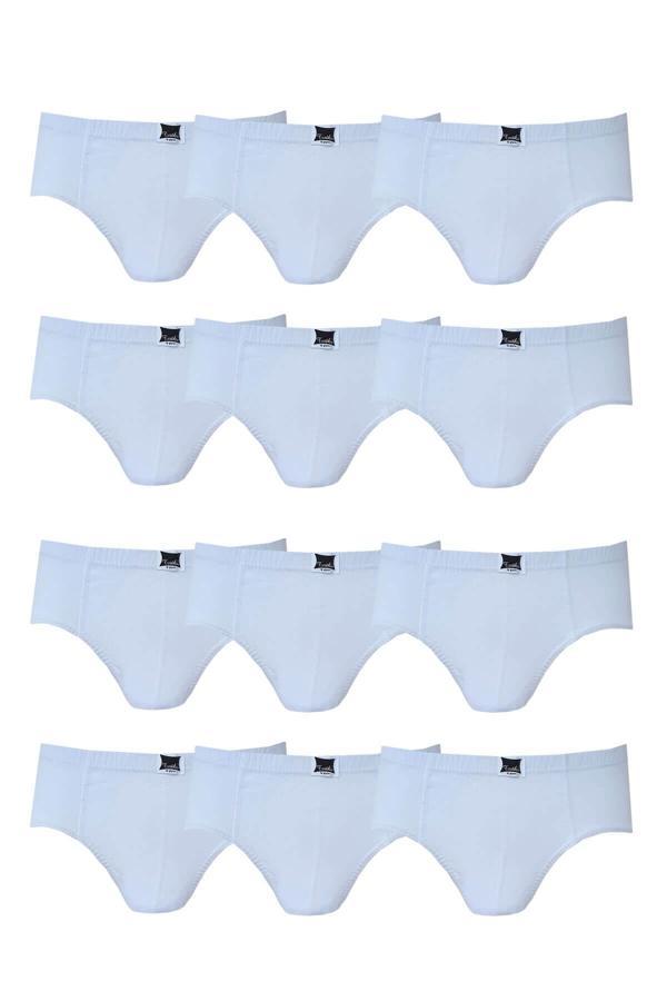 Tutku İç Giyim Erkek Çocuk Pamuklu Slip Külot 12 Li Paket - Image 1