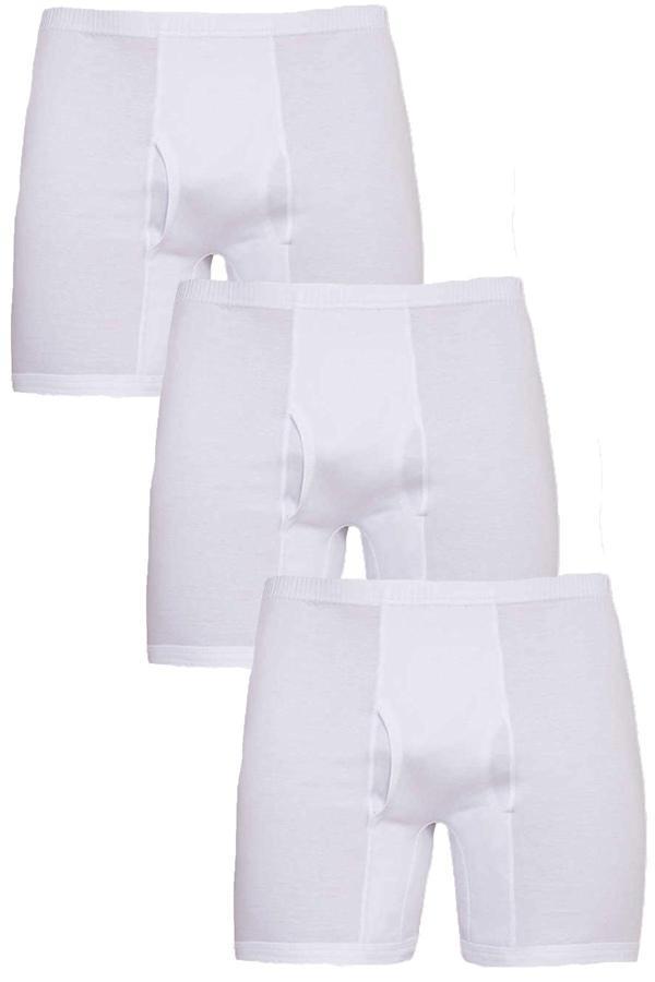 Berrak Erkek Beyaz 3'lü Pamuklu Klasik Paçalı Külot - Image 1