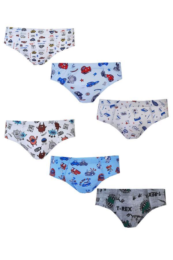 Erkek Çocuk Renkli Empirme Slip Külot 6 lı Paket - Image 1