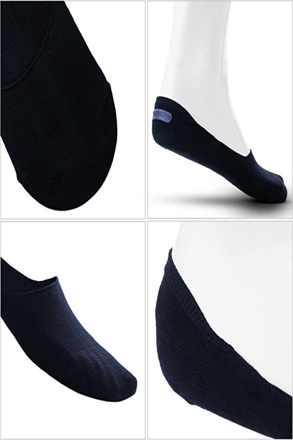 12li Erkek Bambu Silikonlu Babet Çorap Kaydırmaz Bantlı Ekonomik - Image 1