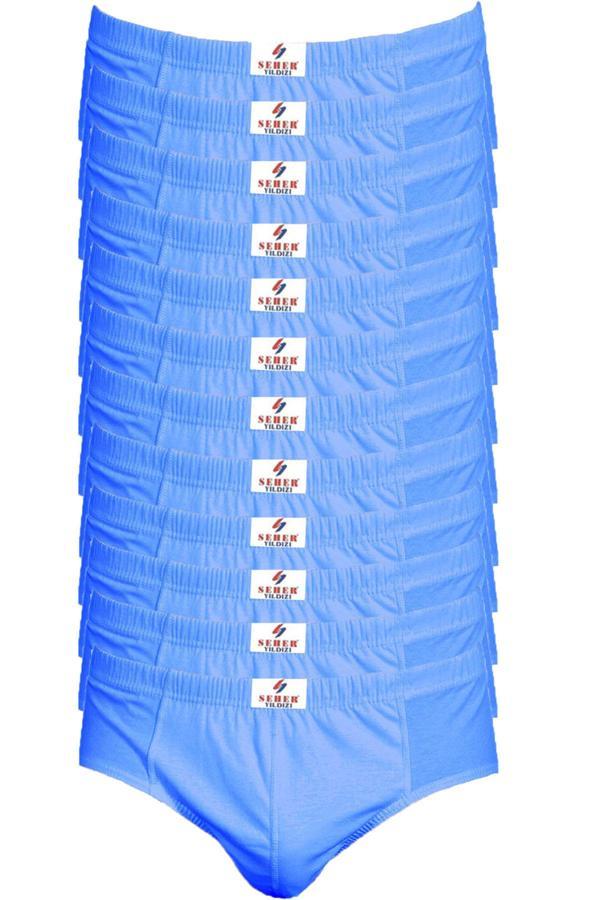 12li Pamuklu Erkek Slip Külot Renkli Ekonomik Kom - Image 1