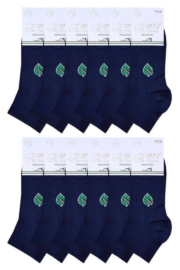 12li Emre Erkek Bambu Kısa Patik Çorap Yumuşak Dikişsiz Rahat - Image 1