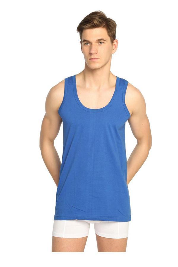 12li Erkek Penye Pamuklu Klasik Askılı Düz Renkli Atlet - Image 1