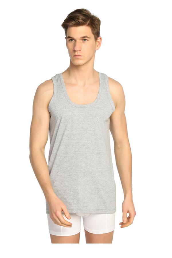 12li Erkek Penye Pamuklu Klasik Askılı Düz Renkli Atlet - Image 1