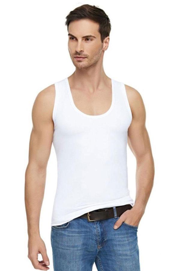 Elit Modal Erkek Atlet Klasik Askılı Modal Pamuklu Fanila - Image 1