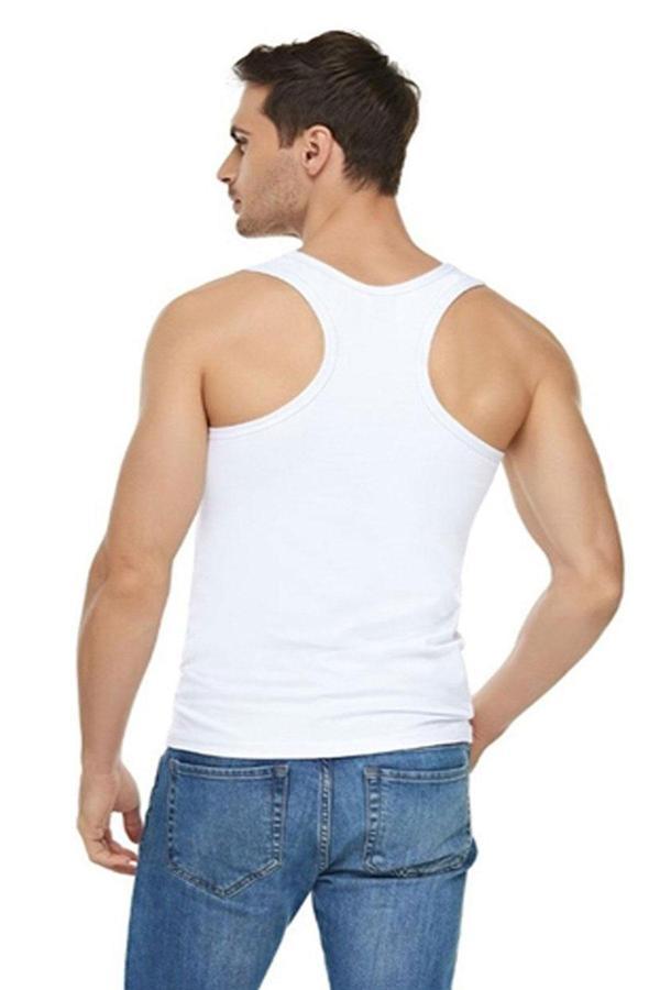 Erkek Sporcu Atlet Likralı Pamuklu Rahat Yüzücü Fanila Elit - Image 1