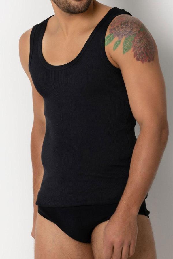 Erkek Askılı Bambu Kaşkorse Atlet Fitilli Esnek Kaliteli Fanila - Image 1