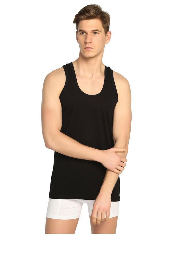 12li Seher Erkek Penye Klasik Askılı Renkli Atlet Siyah Mavi Haki Gri - Image 1