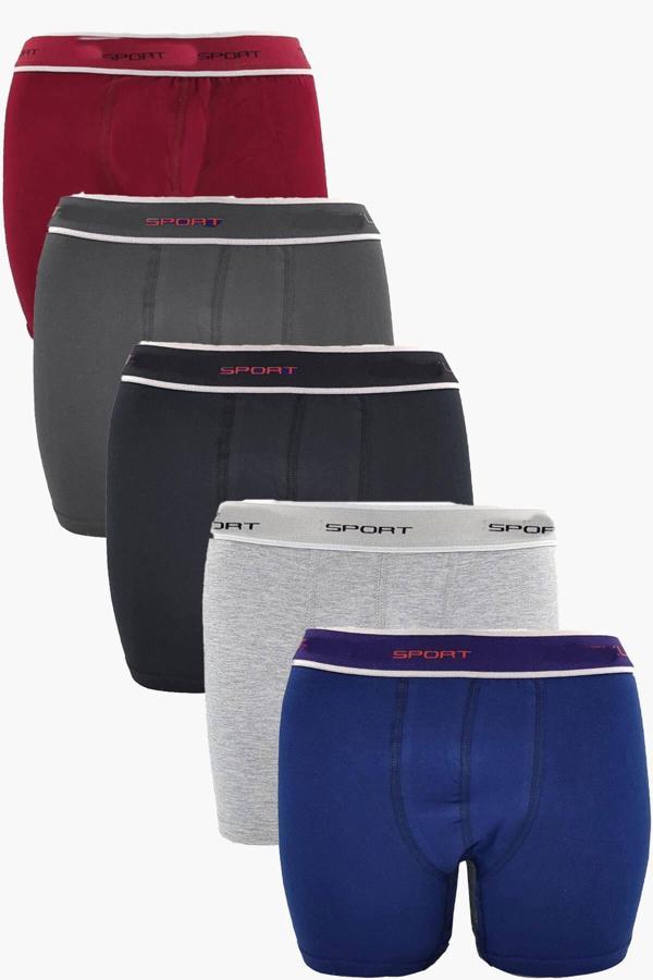 5li Erkek Pamuklu Spor Boxer Likralı Esnek Ek Ağ Parçalı Rahat - Image 1