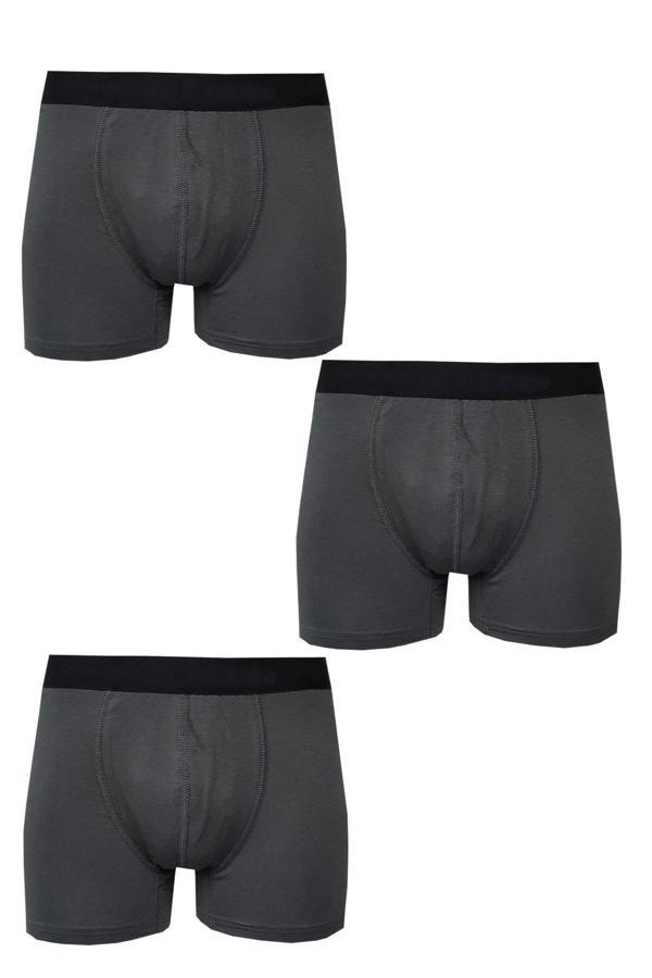 3lü Erkek Likralı Modal Boxer Düz Pamuklu Premium Kaliteli Külot - Image 1