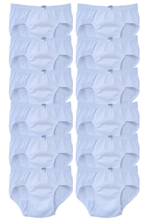 Seher Yıldızı Erkek Çocuk Slip Külot Beyaz 12 li Paket - Image 1