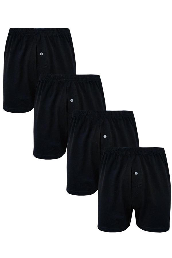 4lü Erkek Düğmeli Boxer Ekonomik %100 Pamuklu Paçalı Don - Image 1