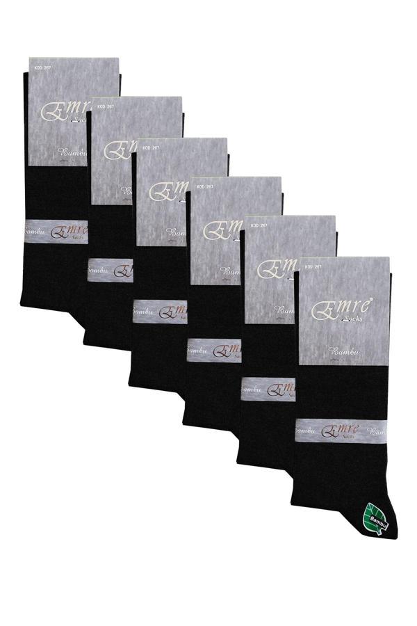 Emre Erkek Bambu Dikişsiz Soket Çorap 6'lı Paket Erkek Çorap - Image 1