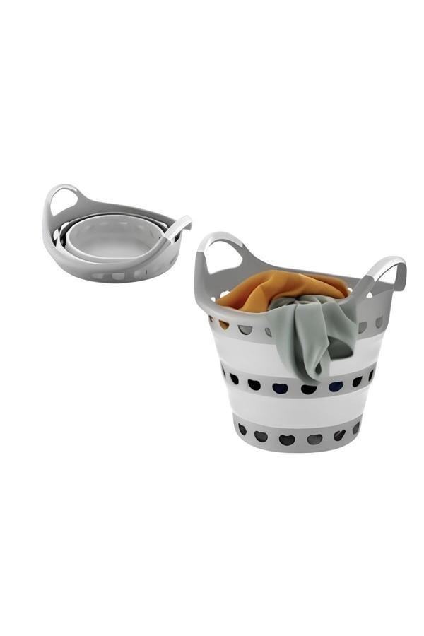 Katlanabilir Silikon Çamaşır Sepeti, Akordiyon 14 Litre Katlanır Çamaşır Sepeti - Image 1