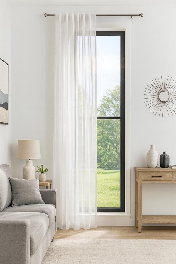 Luna Tül Perde Kırık Beyaz 140x250 - Image 1