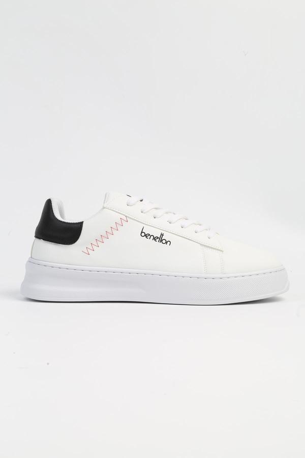 Benetton® | BN-31203 - 3379 Beyaz Siyah - Erkek Spor Ayakkabı - Image 1