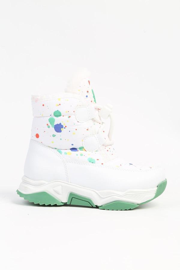 Benetton® | BN-50050 - 3256 Beyaz Yesil  -Çocuk Bot - Image 1