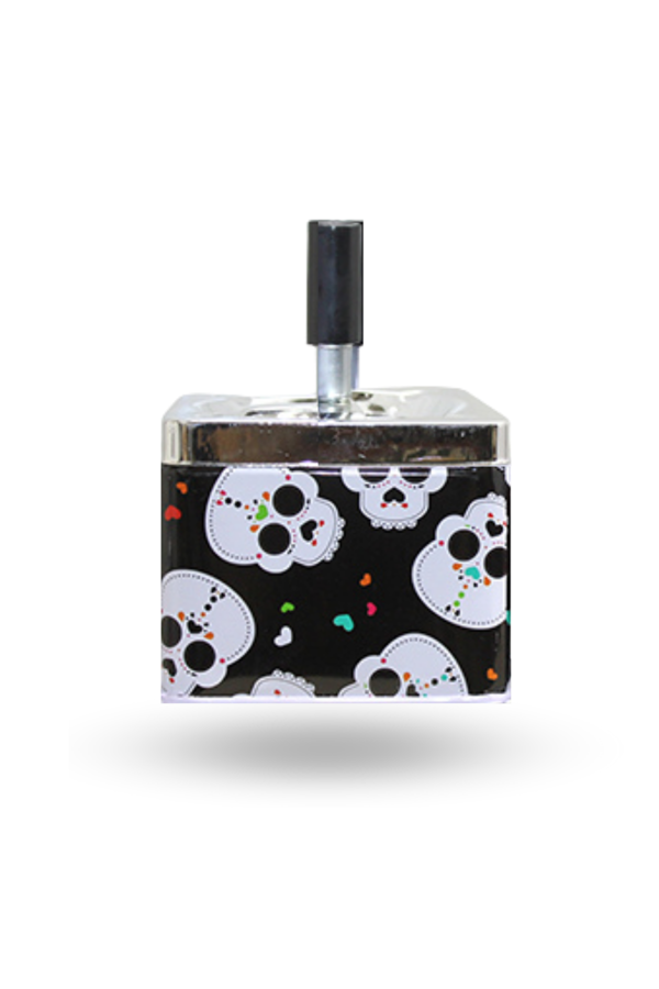 Büro Ev Ofis Dekoru için 12X9CM Dumansız Basmalı Metalik Küllük - Image 1