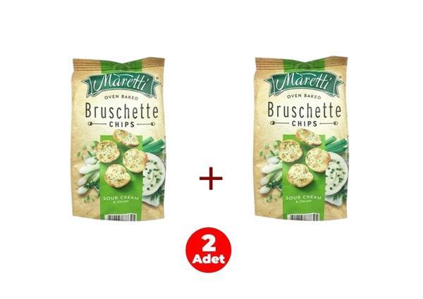 Maretti Bruschette Sour Cream & Onion - Ekşi Krema & Soğan Aromalı Ekmek Cips 70 g (2 ADET)  - Image 1