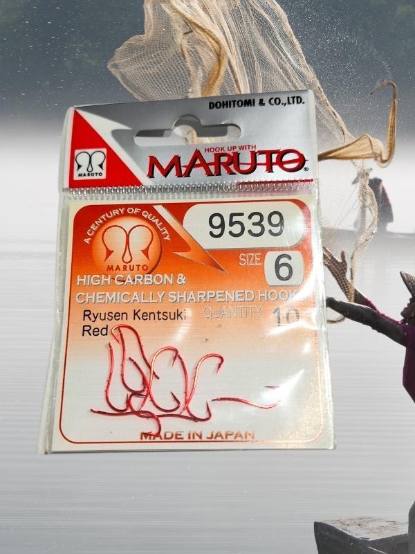 9539 Ryusen Kentsuki 6 Numara 10'lu Paket Kırmızı Çift Tırnak Olta Iğnesi - Image 1