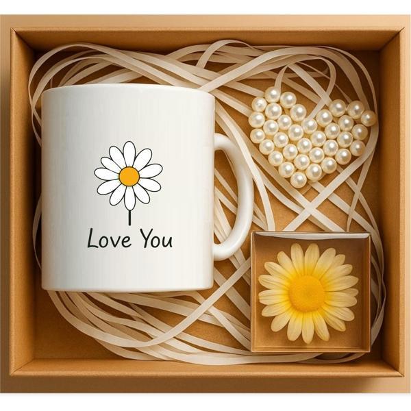 I Love You Papatya Tasarımlı Hediye Kutusu, Sevgiliye Hediye, Doğum Günü Hediyesi, Hediye Seti P1-18 - Image 1