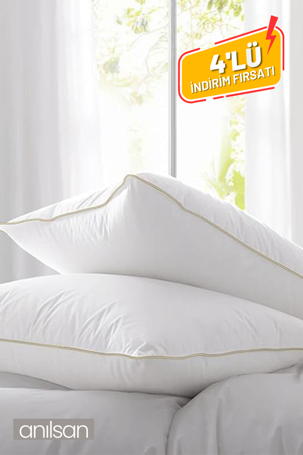 4'lü Nano Jel Yastık, 50x70cm , 1200gr - Otel Yastığı - Sağlıklı Uyku Için En Iyi Yastık Seçeneği - Image 1