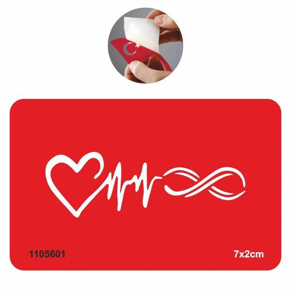 Kalp Nabız Sonsuzluk Tattoo Geçici Dövme Şablonları Kına Kalıpları - Image 1