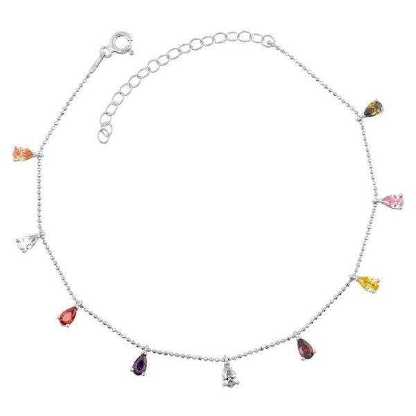 BlackCraft 925 Ayar Gümüş Renkli Damla Kadın Halhal (BC-A100DA) - Image 1