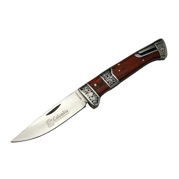 MB3936A Kahverengi Av / Kamp Çakısı 20cm- Manuel, İşlemeli, Ahşap Sap - Image 1