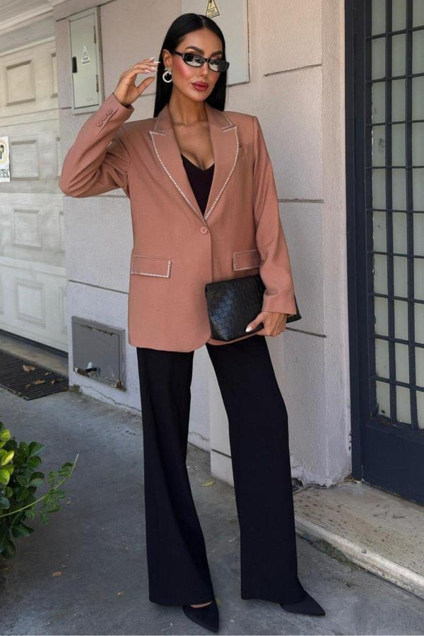 Hardy Taş Detay Blazer Ceket -CAMEL - Image 1
