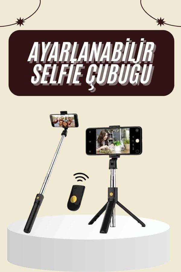 Cep Telefonu Tripod Standı Manyetik Selfie Sopa Bluetooth Uzaktan Kumandalı - Image 1