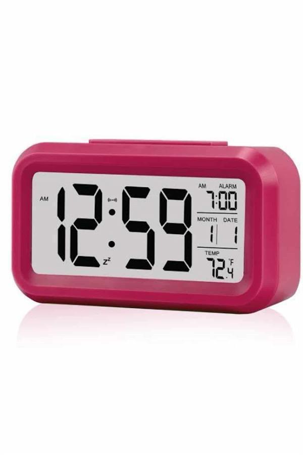 Işıklı Dereceli Masa Ofis Saati Alarmlı Termometre Takvim Çalar Saat - Image 1