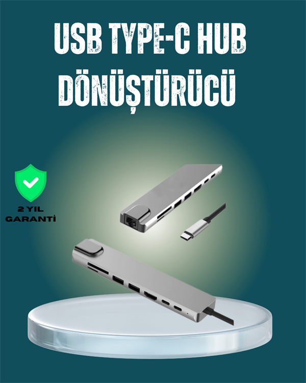 USB‑C Çoklu Bağlantı Merkezi – 5 Gbps, 100‑240 V, Sağlam Eloksal Tasarım - Image 1