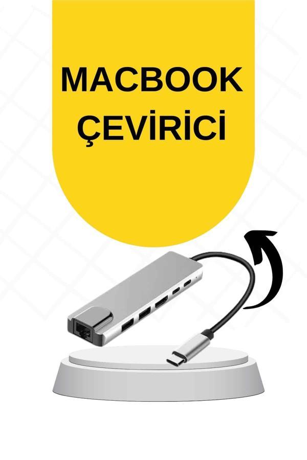 Macbook Pro/air Uyumlu USB Type-C 8 In 1 Hub Dönüştürücü Çevirici Çoklayıcı USB Hdmı Micro Sd 8 Giri - Image 1