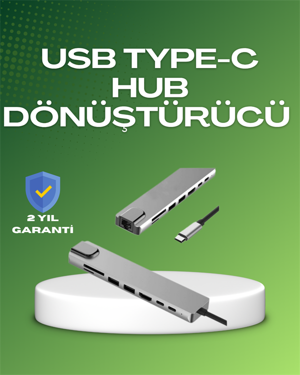 Seyahat Dostu 8‑in‑1 Hub – Şarj & Veri & Video & Ağ için Eksiksiz Çözüm - Image 1